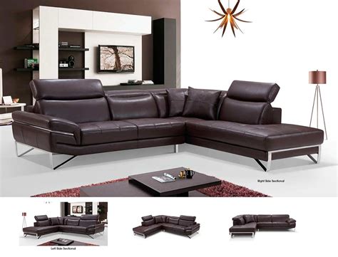 Modern Brown Leather Sectional Sofa EF194 | Leather Sectionals