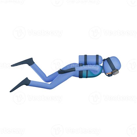 3d scuba diver illustration with transparent background 8843194 PNG