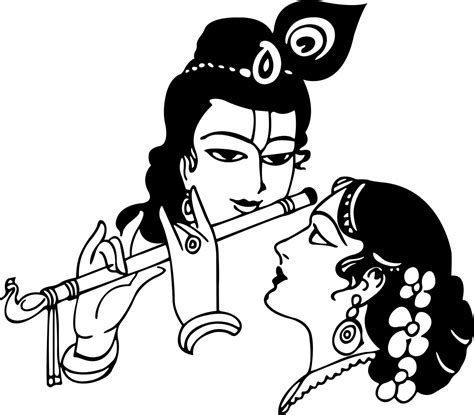 Radha Krishna Black And White