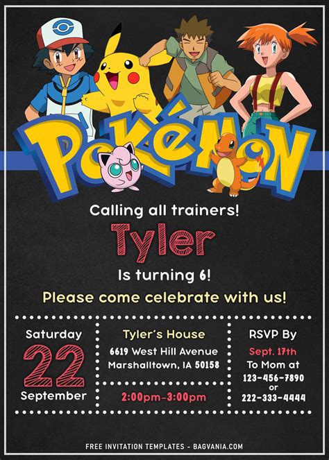 Pokemon Birthday Party Invitations Printable Free - Printable Pokemon ...