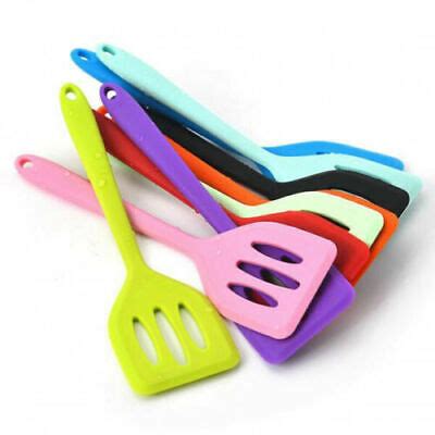 Non Stick Silicone Slotted Turner Spatula Flipper Kitchen Cooking Tool ...