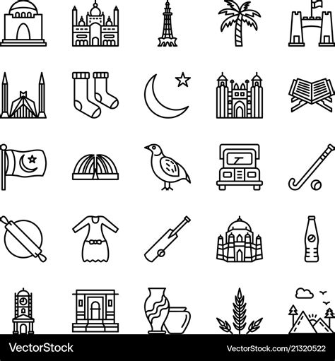 Pakistani culture and landmarks Royalty Free Vector Image