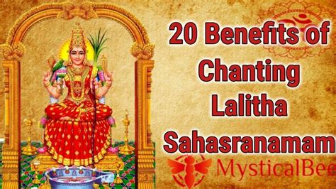 20 Benefits of Chanting Lalitha Sahasranamam – Mystical Bee