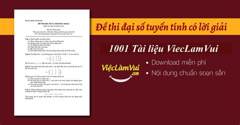 Đề thi đại số tuyến tính có lời giải PDF - 1948 | ViệcLàmVui.Com