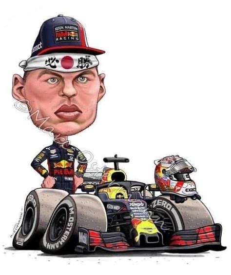 Caricature of Max Verstappen in 2023