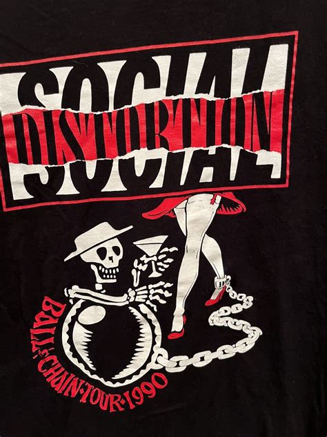 Social Distortion 1990 Tour Shirt Ball And Chain Vint… - Gem