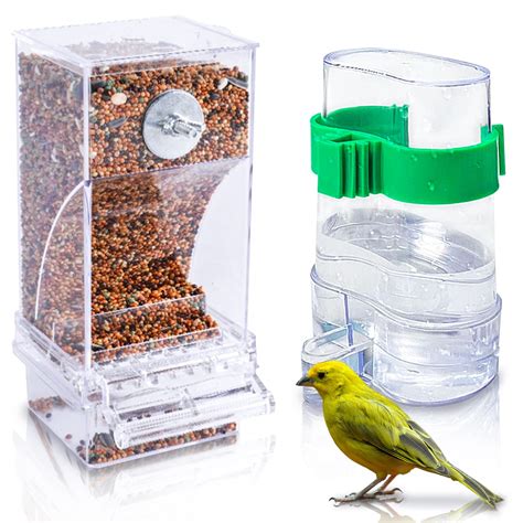 Hamiledyi No Mess Bird Feeders Automatic Parrot Feeder Drinker Acrylic ...