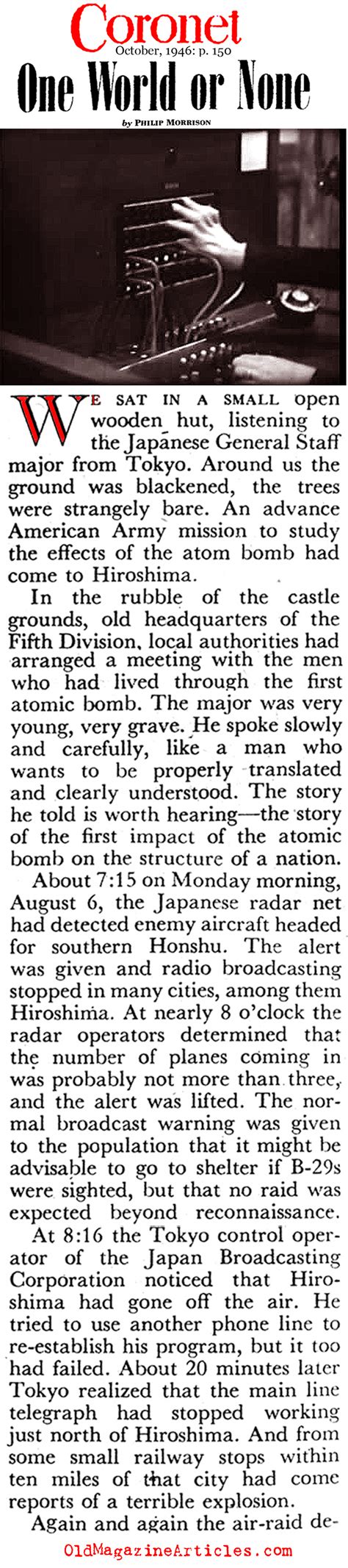 HIROSHIMA NUKED AND HOW TOKYO LEARNED OF IT,ATOMIC ATTACK ON HIROSHIMA ...