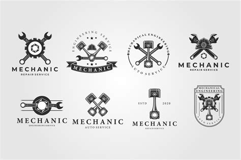 Set of Mechanic Logo Vintage Design Graphic by uzumakyfaradita ...