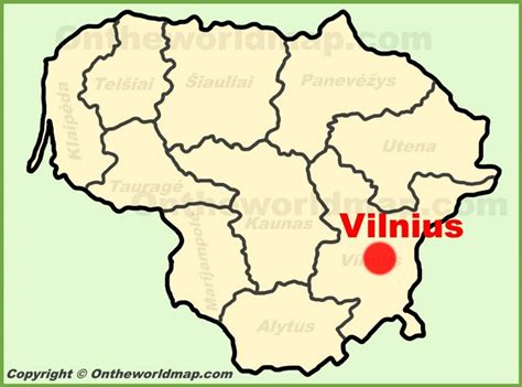 Vilnius location on the Lithuania Map