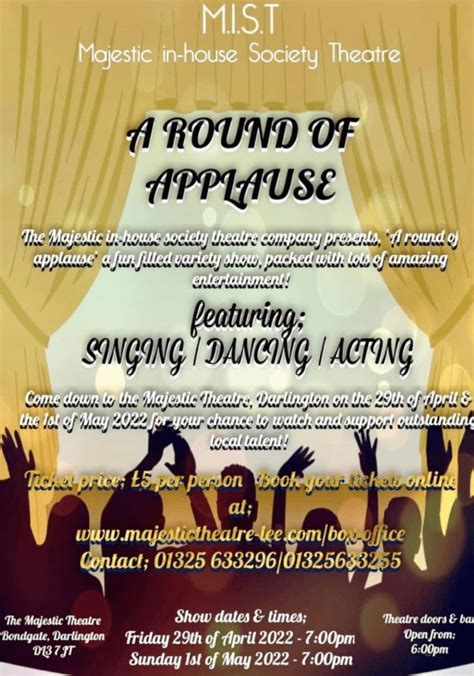 A Round of Applause at Majestic Theatre Darlington event tickets from ...