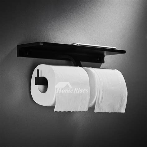 Black Toilet Paper Holder Double/Single Wall Mount Unique Bathroom