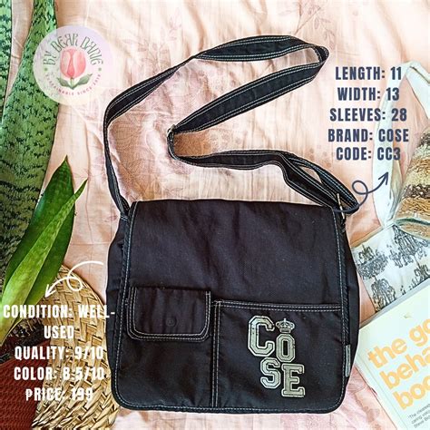 Black Original Vintage Cose Sling Bag with 1 Compartment and 6 Packets ...