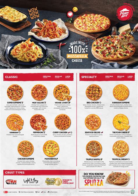 Printable Pizza Hut Menu