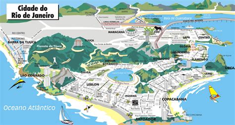 Large tourist panoramic map of Rio de Janeiro | Vidiani.com | Maps of ...