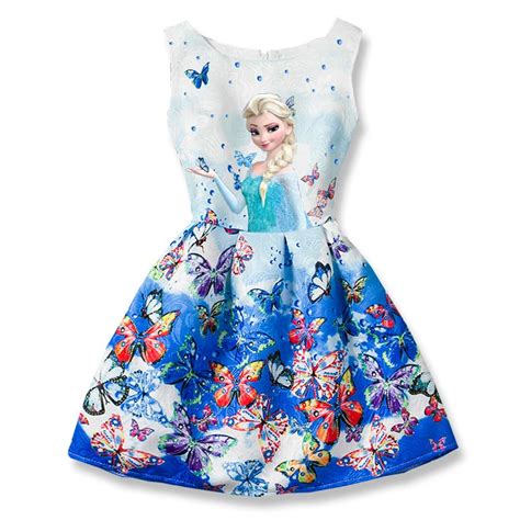 Disney Frozen Dresses for Girls Princess Anna Elsa Dress Sleeveless ...