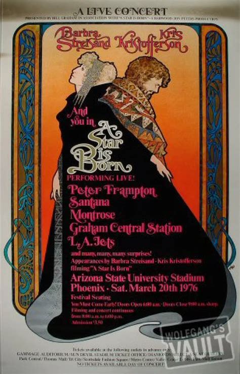 A Star is Born Vintage Concert Poster from Sun Devil Stadium, Mar 20 ...