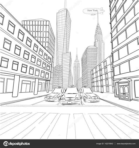 Easy Simple Cityscape Drawing