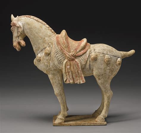 A PAINTED POTTERY FIGURE OF A HORSE TANG DYNASTY | Lot | Horse ...