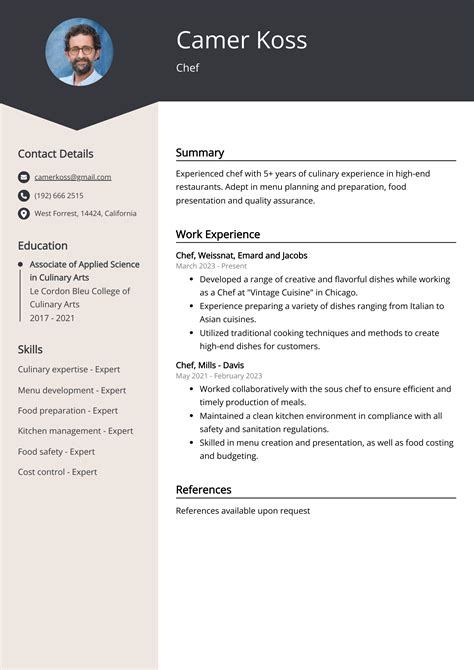 Chef Resume Example (Free Guide)