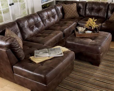 Spectacular Brown Leather Sectional Sofa Black And White Chaise