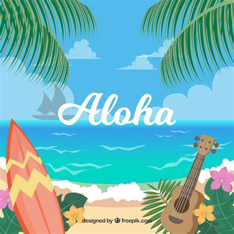 Hawaiian Beach Background Clipart