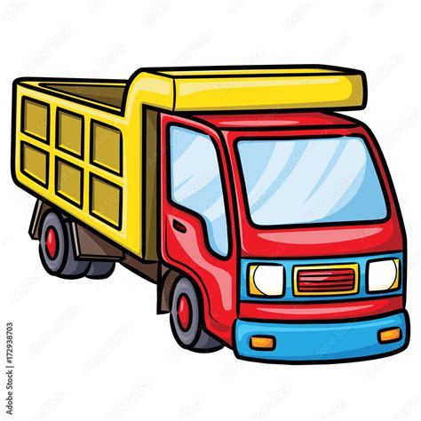 Truck Cartoon Illustration of cute cartoon truck. Stock Vector | Adobe ...