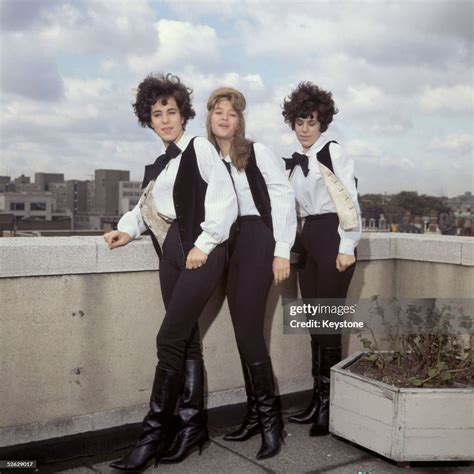 Three members of the singing group the Shangri-Las on a visit to ...