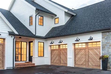 Modern Farmhouse Black Garage Doors / Black Raised Panel Garage Doors ...