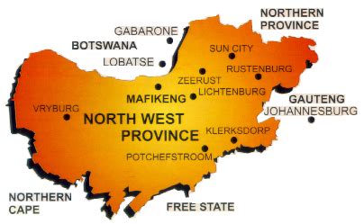 Map North West Province South Africa - United States Map