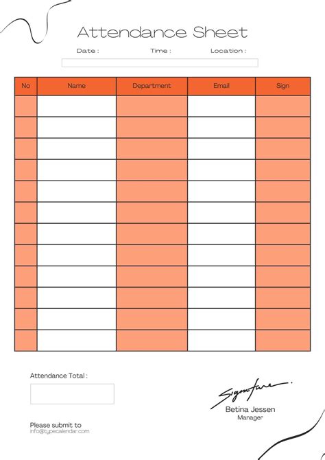 Attendance Sheet Template: Keep Track Of Your Team's Attendance ...