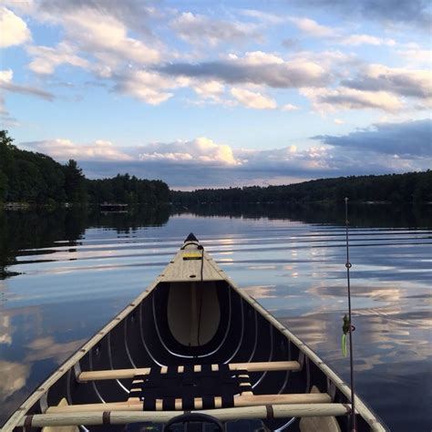 Radisson canoe heading out for some evening fishing on Walker Lake in ...