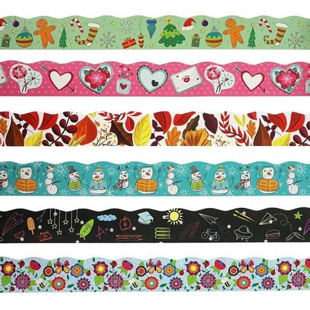 Classroom Bulletin Board Borders (6 Pack), 6 Assorted Designs - Walmart ...