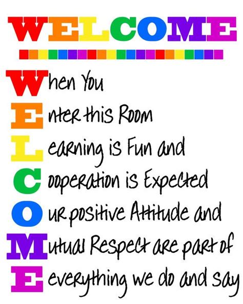 WELCOME Classroom Sign Rainbow Colors by JustForYouInvites, $3.00 ...