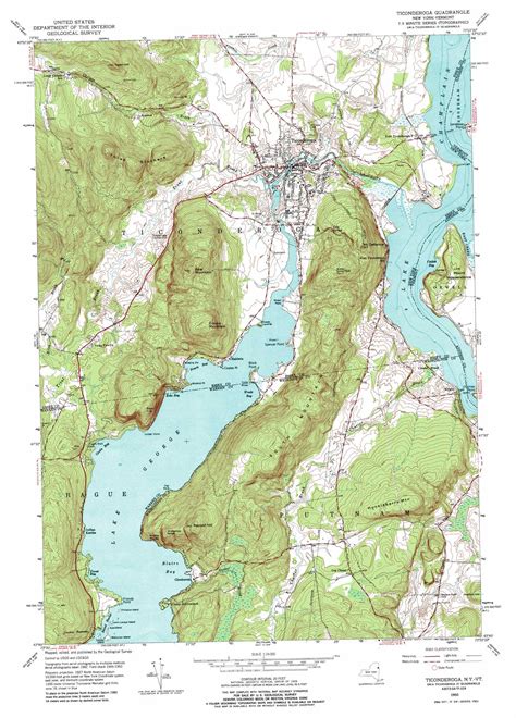 Ticonderoga topographic map 1:24,000 scale, New York