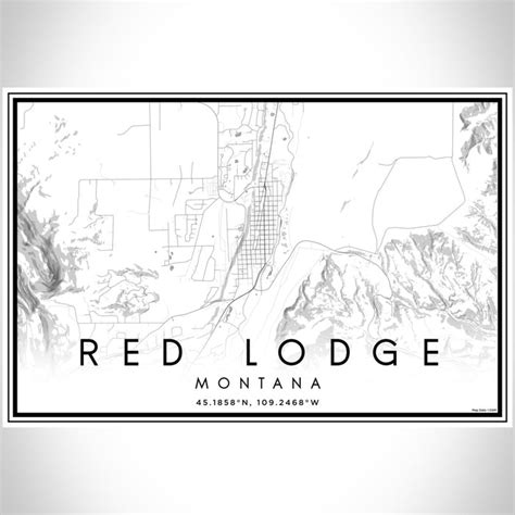 Red Lodge - Montana Map Print in Classic — JACE Maps