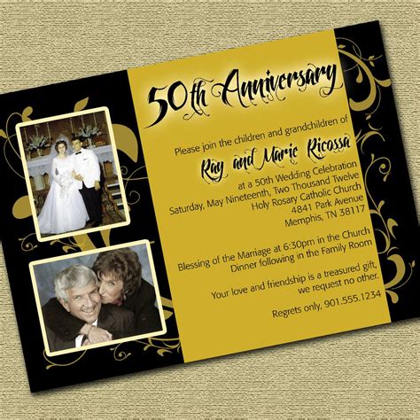 Printable 50Th Wedding Anniversary Invitations