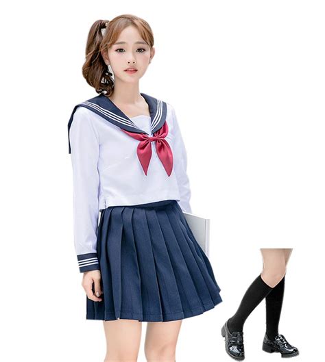 Buy ROLECOS Japanese School Girl Uniform Anime Sailor Suit Lolita ...