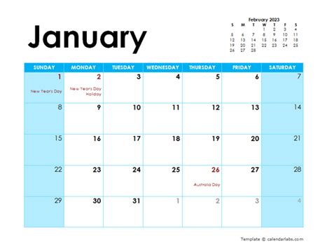 australia calendar 2023 free printable pdf templates - australia ...