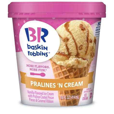 Baskin-Robbins Pralines ‘N Cream Ice Cream, 14 fl oz Cup - Walmart.com