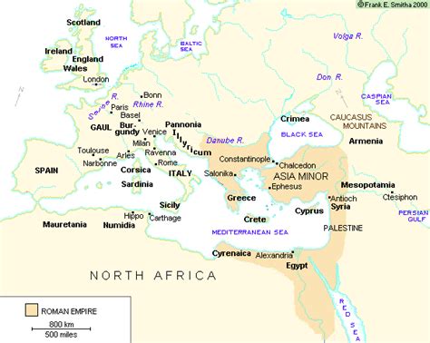 Map of the Roman Empire (500 CE)