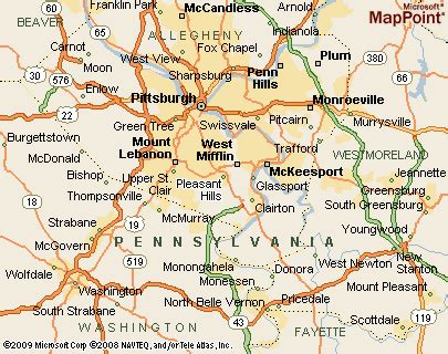 Pleasant Hills, Pennsylvania Area Map & More