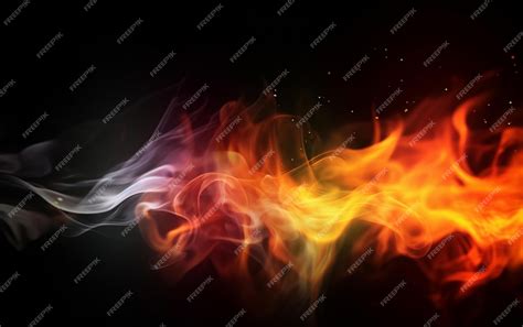 Premium AI Image | A fire and smoke background with a black background