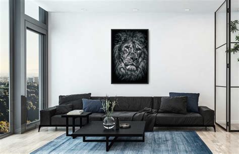 Black and White Lion Wall Art | Download Artwork