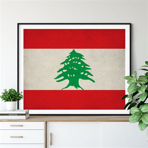 Lebanon Flag Art, Lebanon Flag Print, Lebanese Flag Poster, Country ...