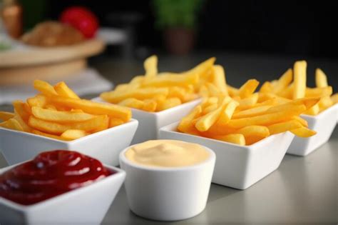 Premium AI Image | The Art of Dipping French Fries and Gourmet Sauces ...