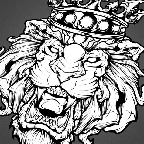 Lion With Crown Drawing at GetDrawings | Free download