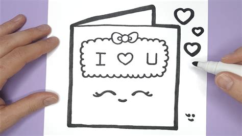 How To Draw a cute LOVE CARD for VALENTINE'S DAY - SUPER EASY