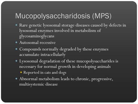 PPT - Mucopolysaccharidosis PowerPoint Presentation - ID:1973544