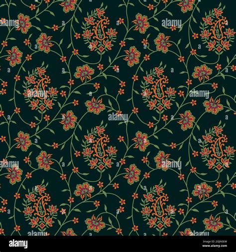 Green floral allover pattern design background Stock Photo - Alamy